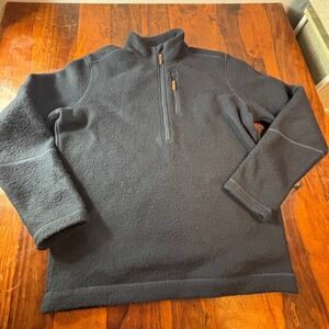 Smartwool Mens Hudson Trail Fleece Half Zip Sweater Dark Blue Wool Blend Large